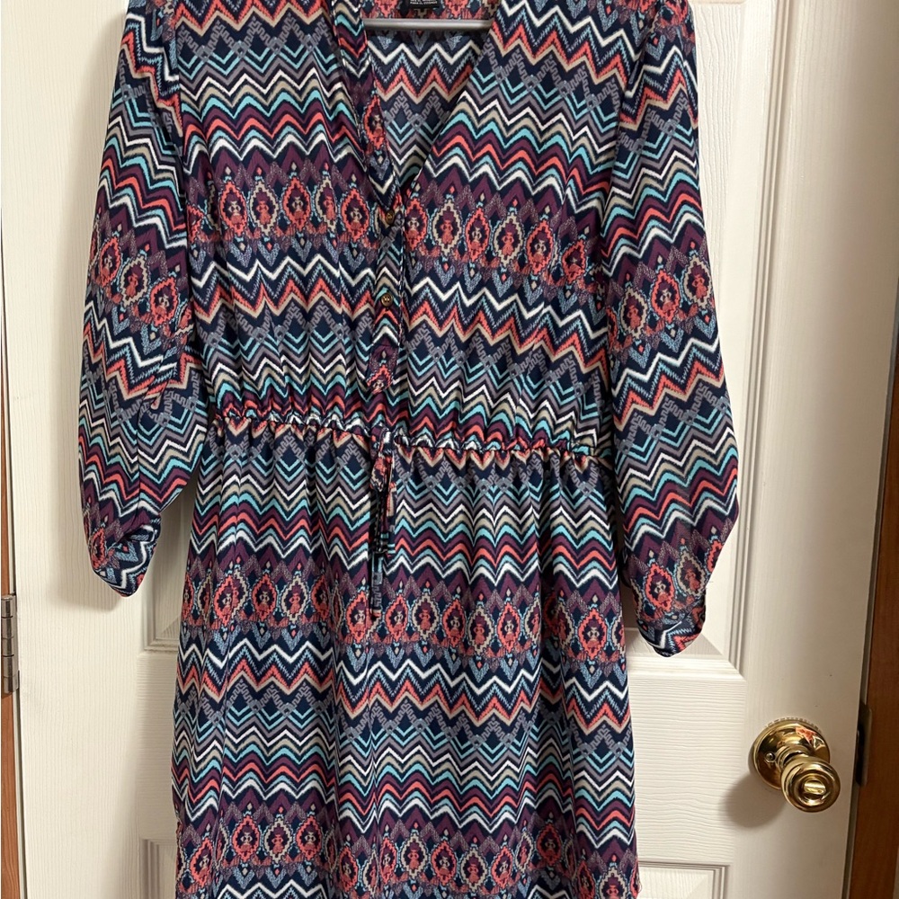 Multicolor Chevron Pattern Dress